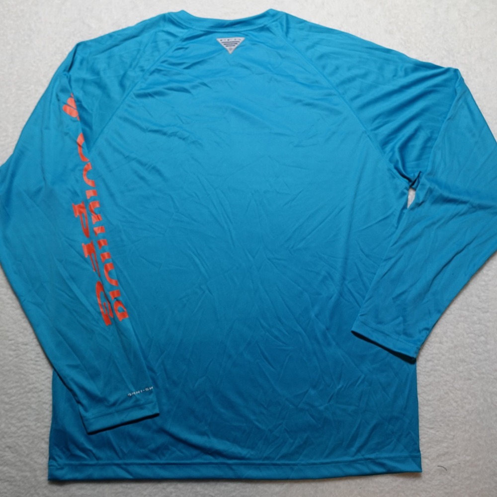 Columbia Terminal Tackle LS Shirt Mens Large Blue PFG UPF 50 FM6094-445
